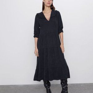 Zara MIDI DRESS WITH RUFFLES 8566/255